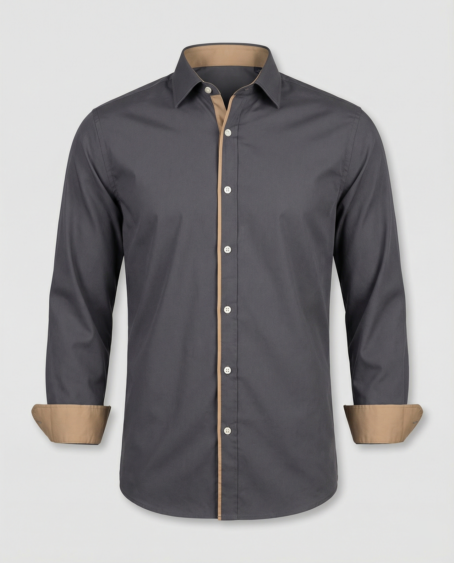Chemise ajustée à manches longues au style contemporain