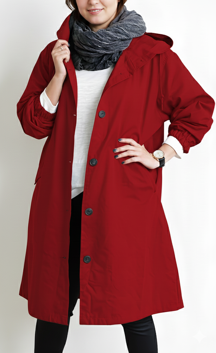 Trench oversize pour femme à capuche coupe décontractée et ample