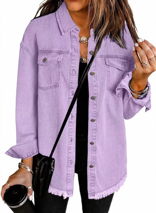 Veste chemise oversize décontractée à coupe ample et moderne