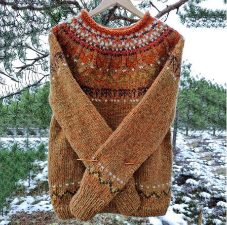 Pull chic islandais au style vintage à la fois élégant et douillet