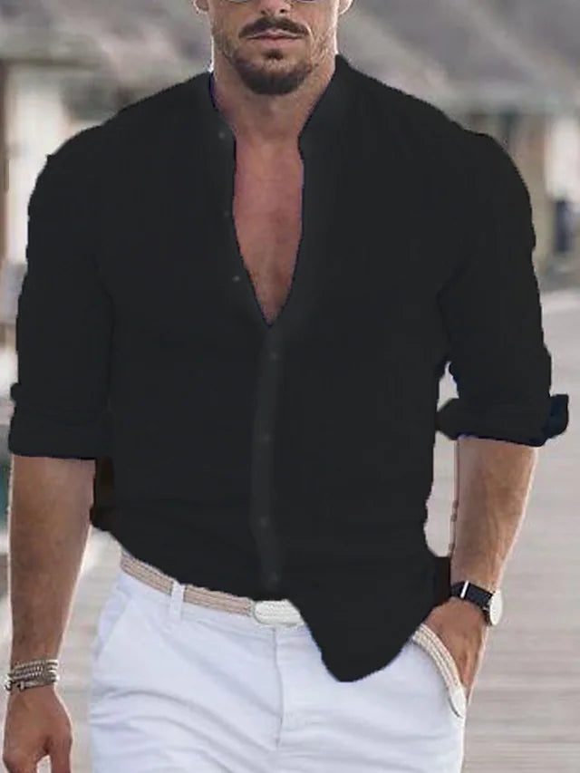 Chemise casual à manches retroussables pour un look décontracté