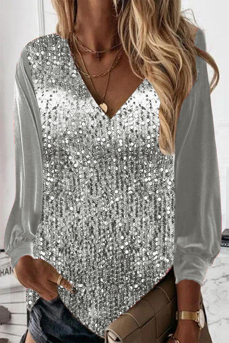 Blouse chic scintillante élégante pour un style féminin raffiné