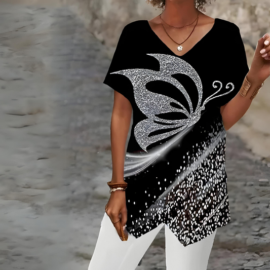 Chemisier Arias chic avec décolleté en V raffiné et stylé