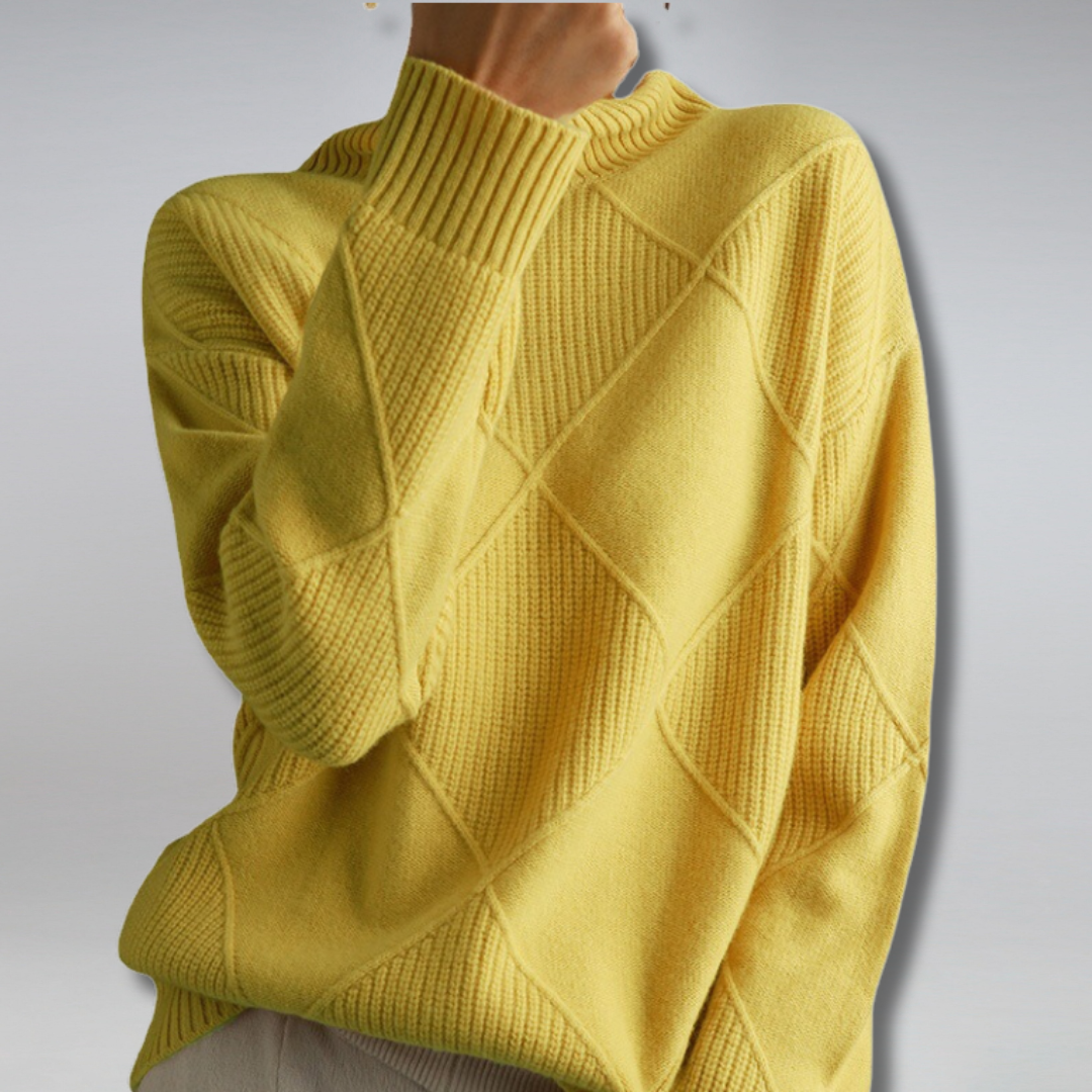Pull cocooning oversize à col montant pour un confort optimal