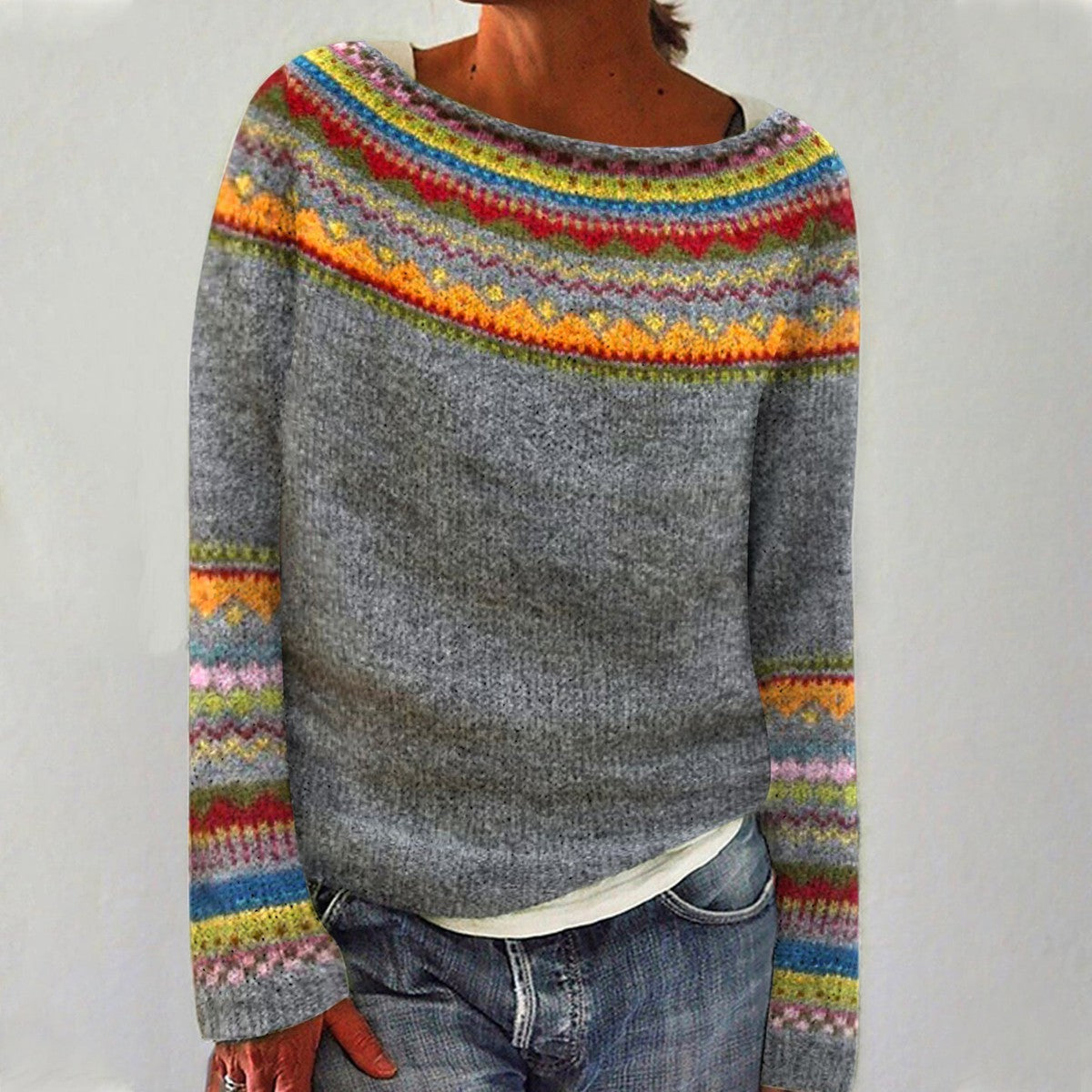 Pull vintage chic à motif raffiné et sophistiqué pour un style unique