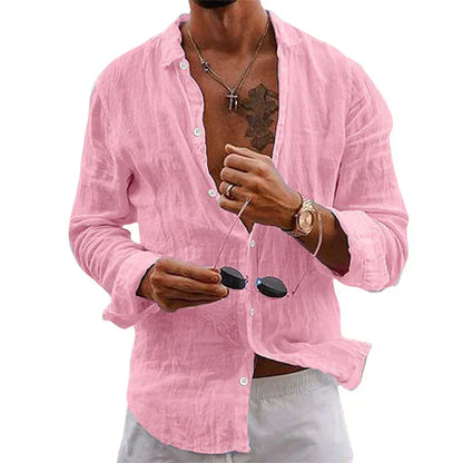 Chemise à manches longues décontractée au style vintage délavé