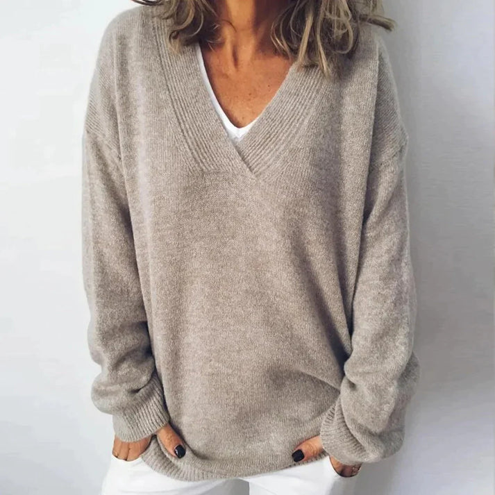 Chic pull col V confortable et élégant pour toutes les occasions