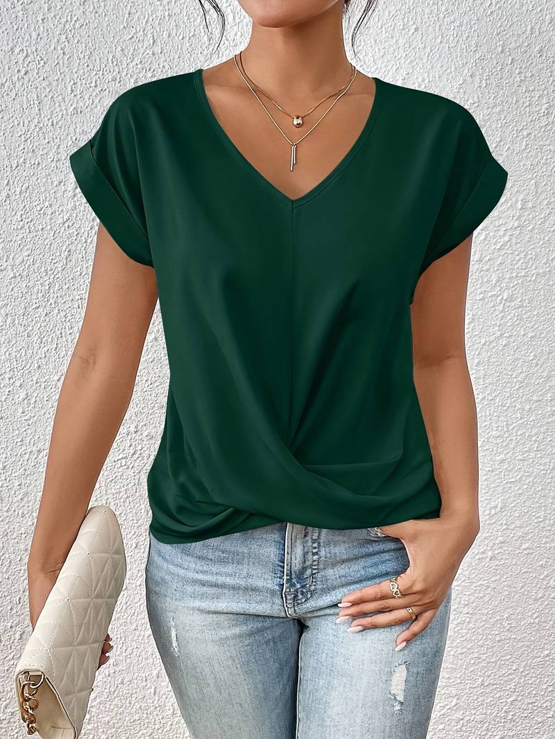 T-shirt Lia Élégant Manches Courtes Pour Un Style Chic et Moderne