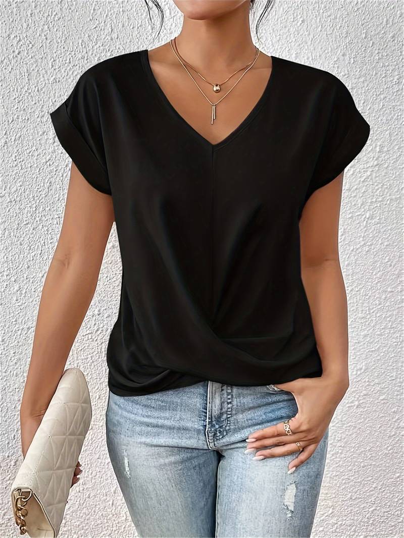 T-shirt Lia Élégant Manches Courtes Pour Un Style Chic et Moderne