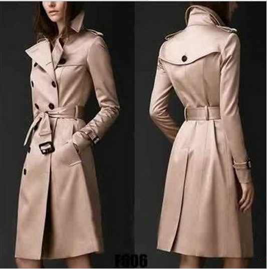 Trenchcoat chic à double rangée de boutons pour femme