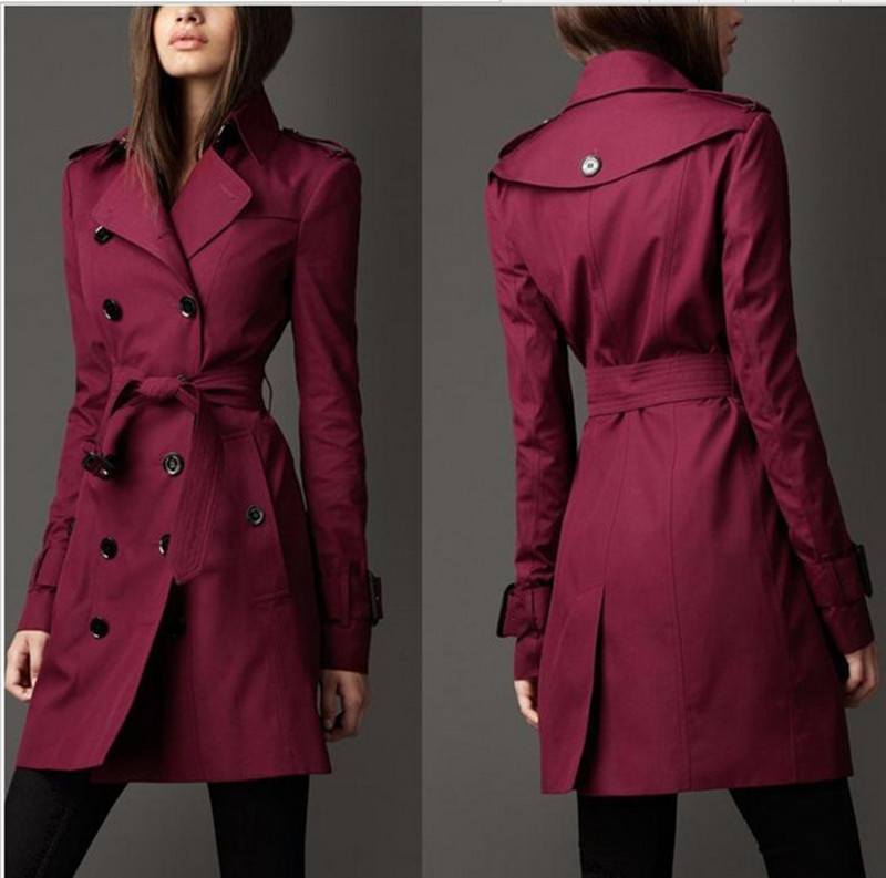 Trenchcoat chic à double rangée de boutons pour femme