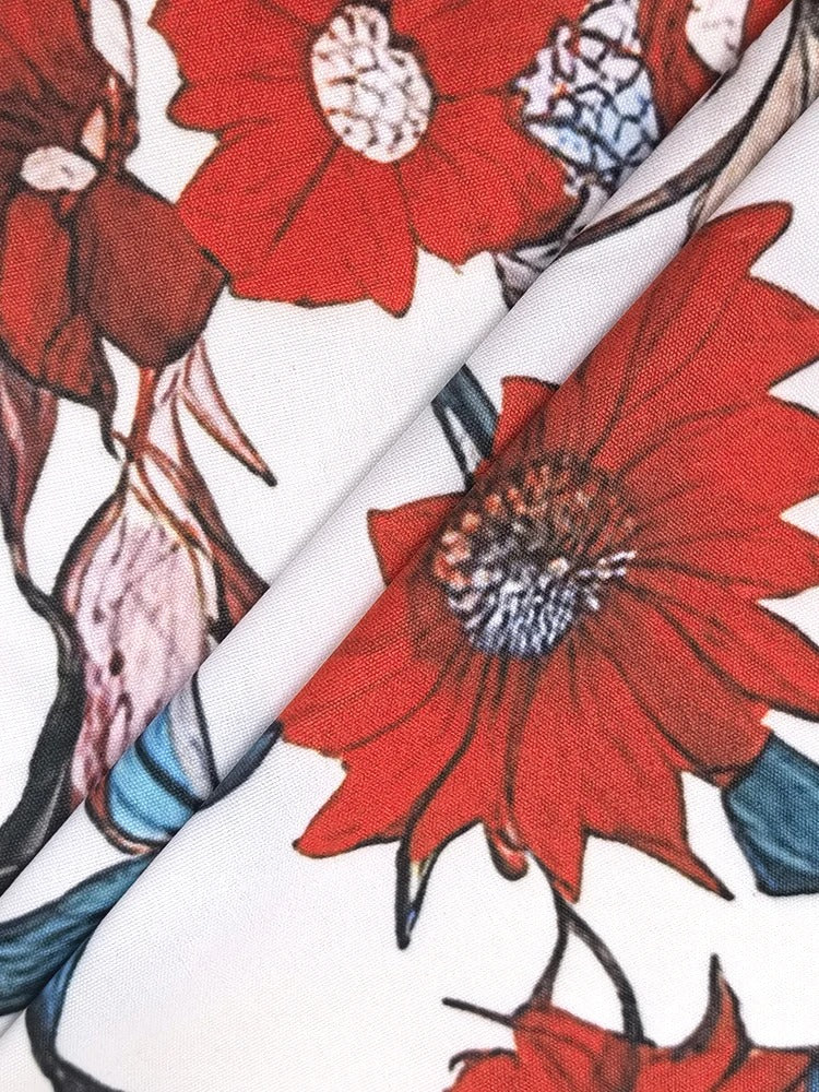 Pivoina - Robe midi florale cintrée soirée