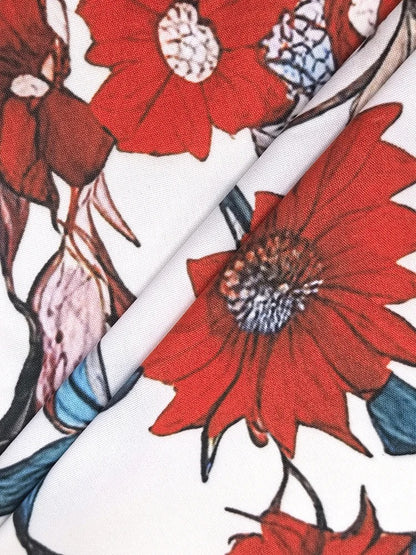 Pivoina - Robe midi florale cintrée soirée