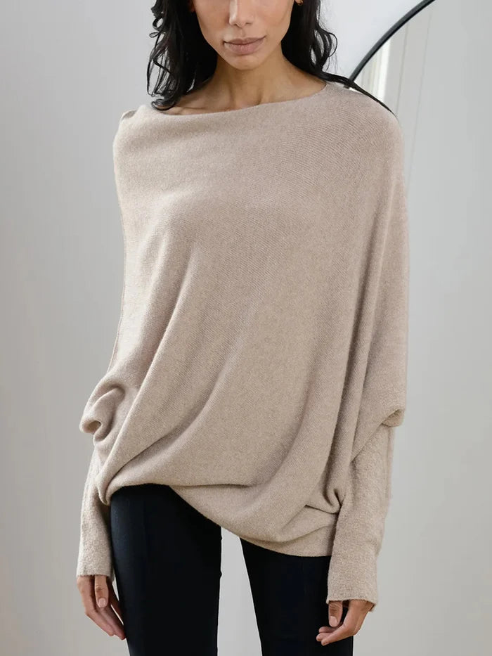 Pull chic à drapé asymétrique élégant et tendance pour toutes occasions
