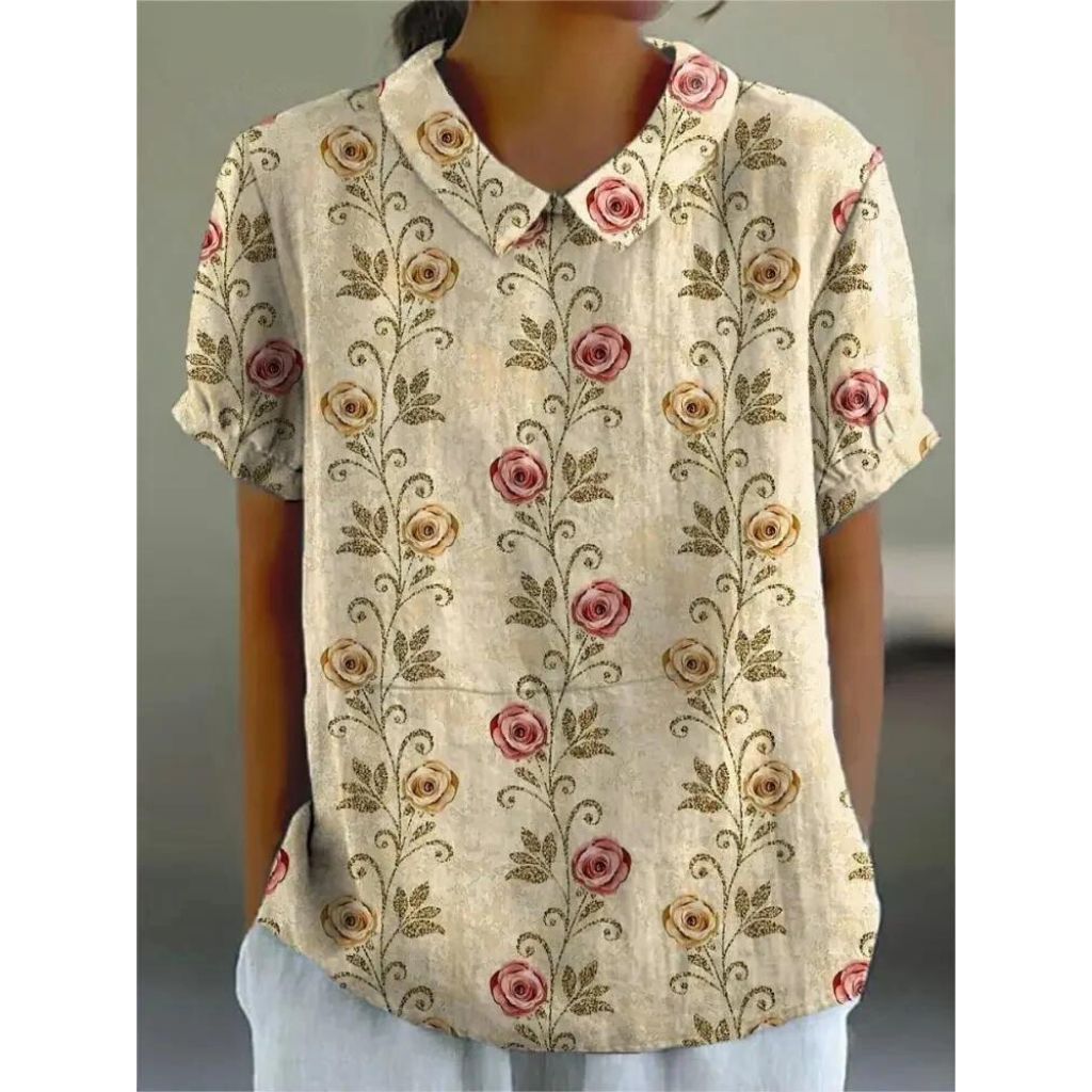 Blouse décontractée pour femme avec un joli motif floral élégant