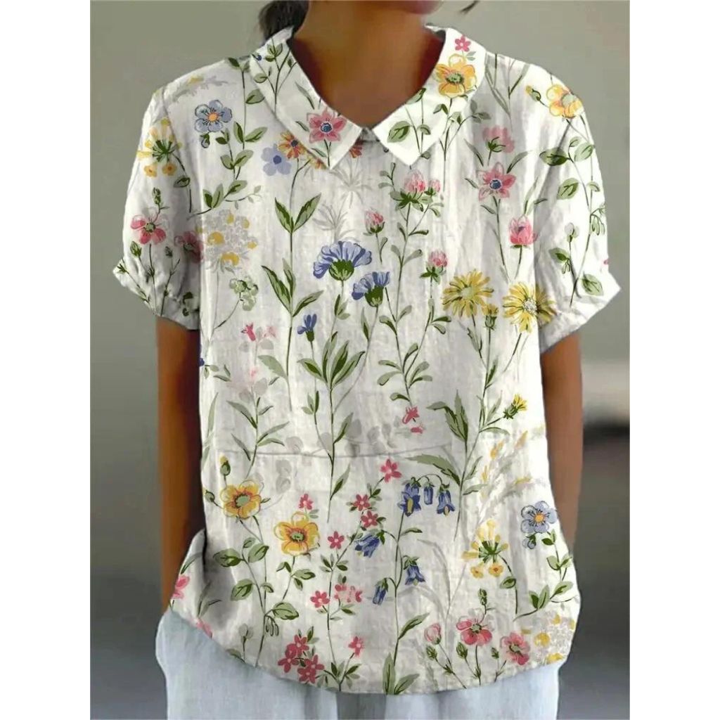 Blouse décontractée pour femme avec un joli motif floral élégant