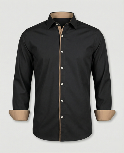 Chemise ajustée à manches longues au style contemporain