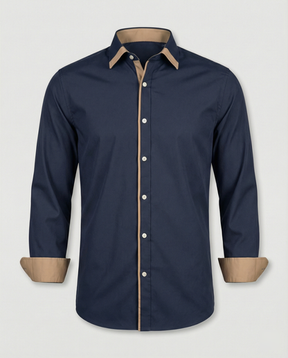 Chemise ajustée à manches longues au style contemporain
