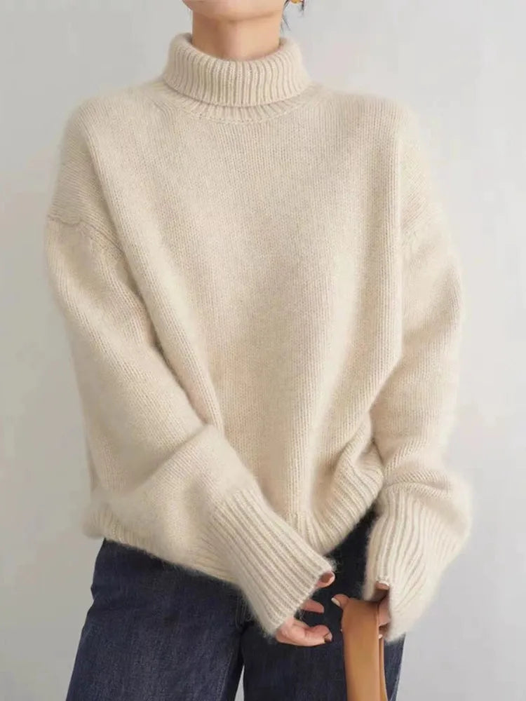 Chic pull femme à col roulé pour un look élégant et confortable