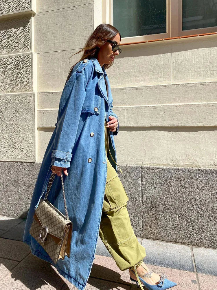 Trench long pour femme à la mode élégant et chic
