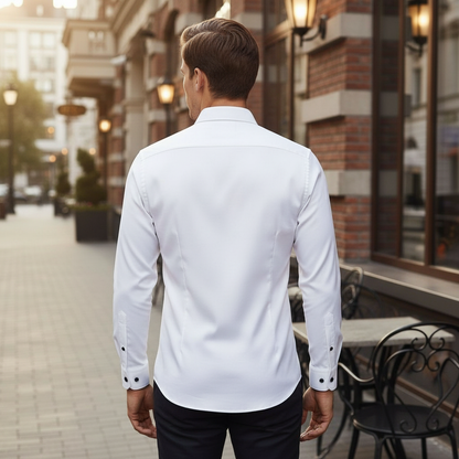 Chemise classique à manches longues avec col traditionnel élégant