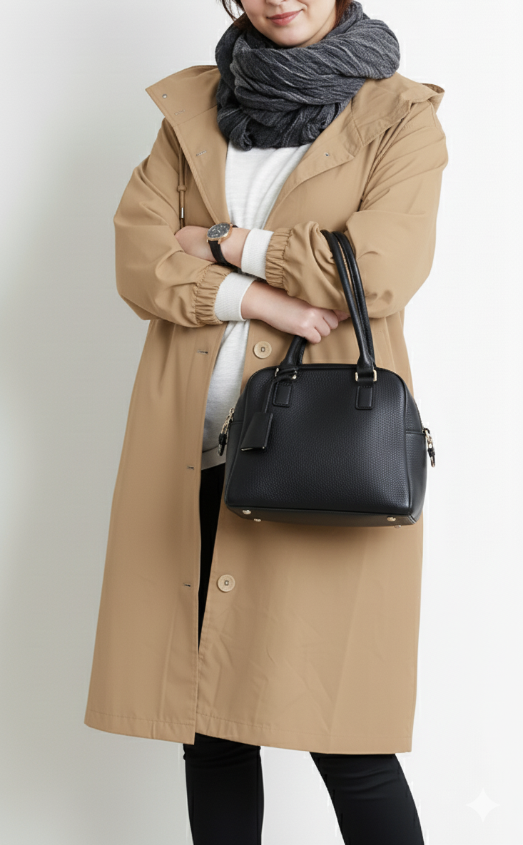 Trench oversize pour femme à capuche coupe décontractée et ample