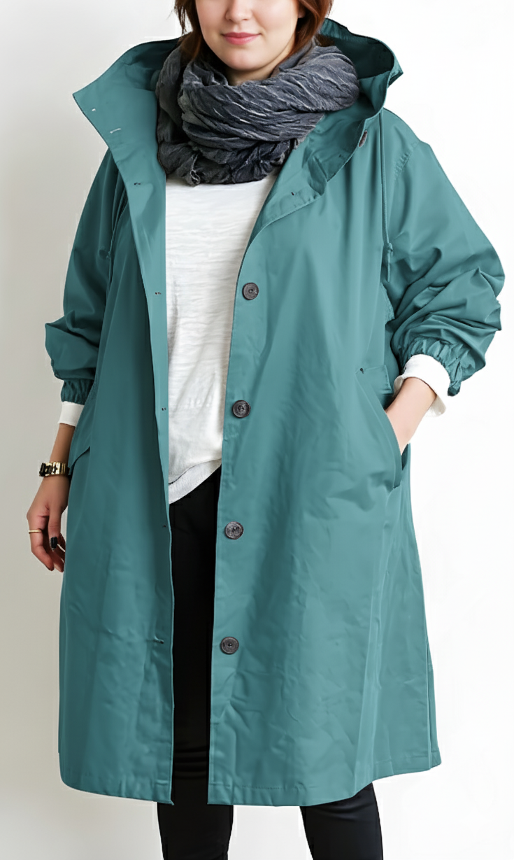 Trench oversize pour femme à capuche coupe décontractée et ample