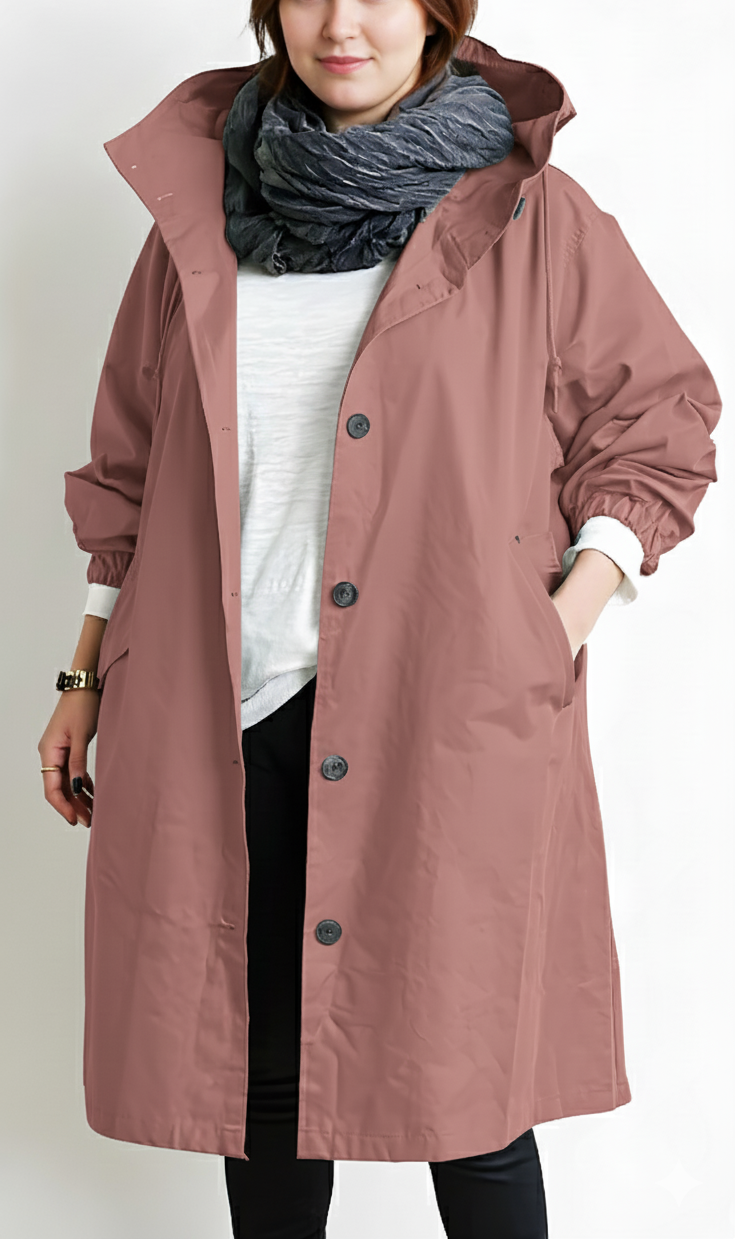 Trench oversize pour femme à capuche coupe décontractée et ample