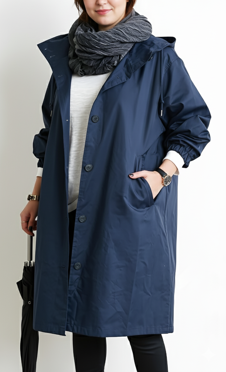 Trench oversize pour femme à capuche coupe décontractée et ample