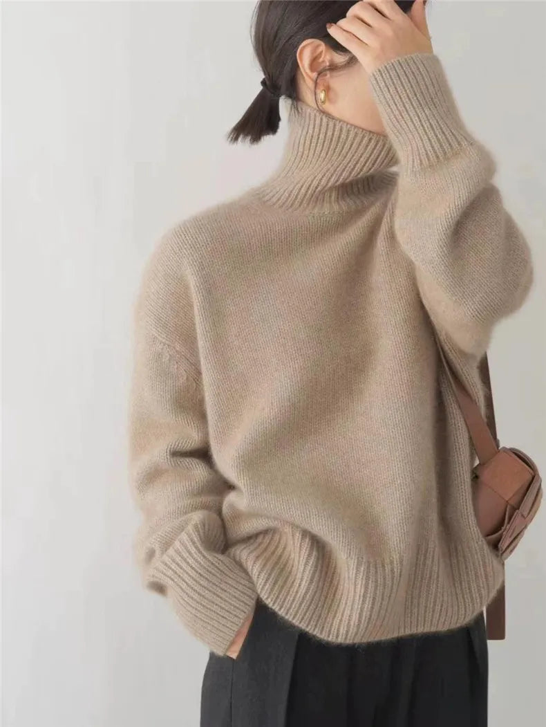 Chic pull femme à col roulé pour un look élégant et confortable