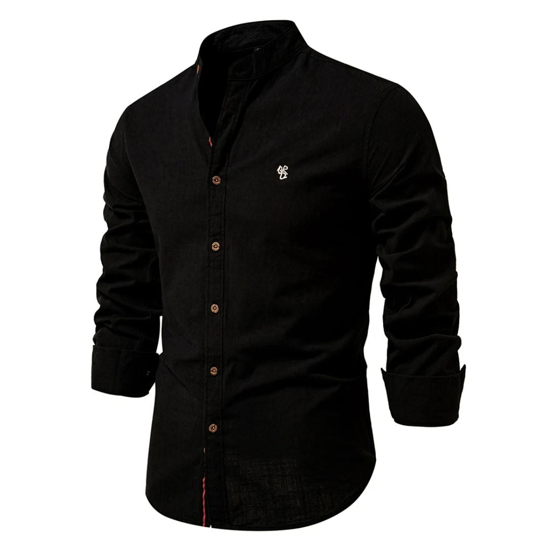 Chemise ajustée pour homme à col mao tendance et élégante