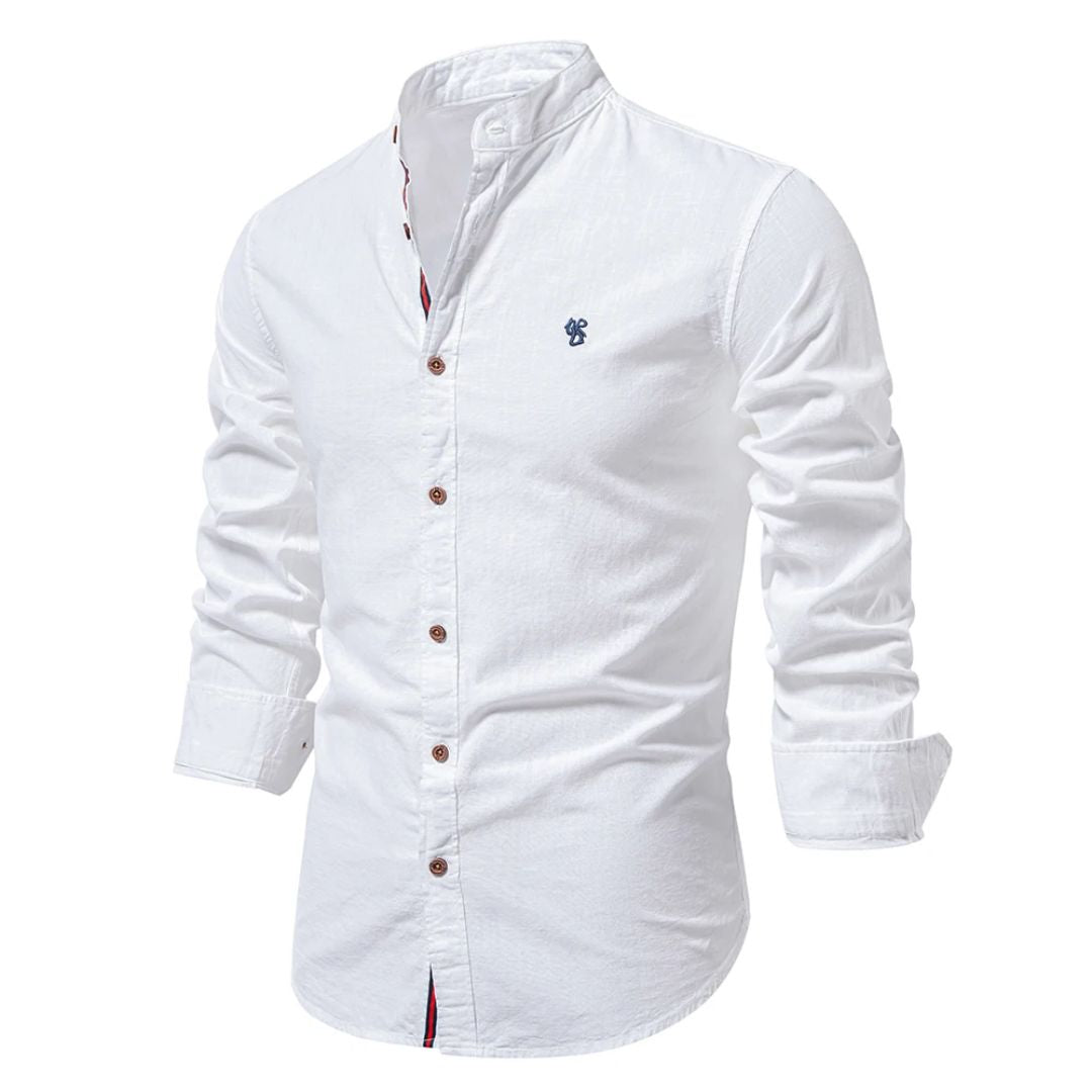Chemise ajustée pour homme à col mao tendance et élégante