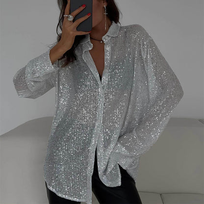 Blouse élégante à paillettes pour un look de soirée femme
