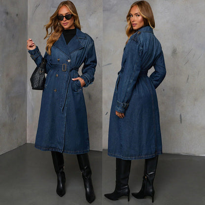Trench long pour femme style classique et élégant