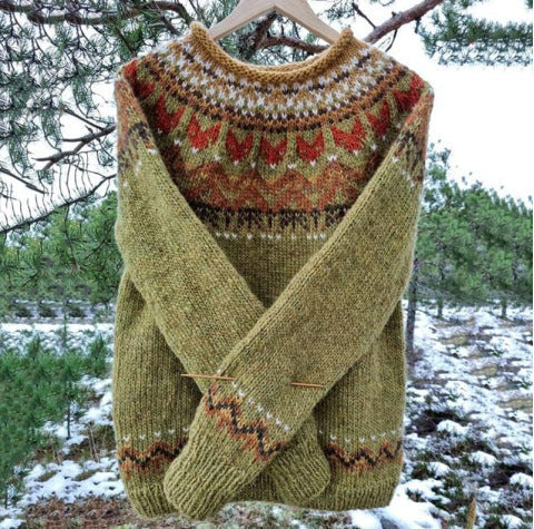 Pull chic islandais au style vintage à la fois élégant et douillet