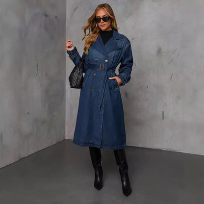 Trench long pour femme style classique et élégant