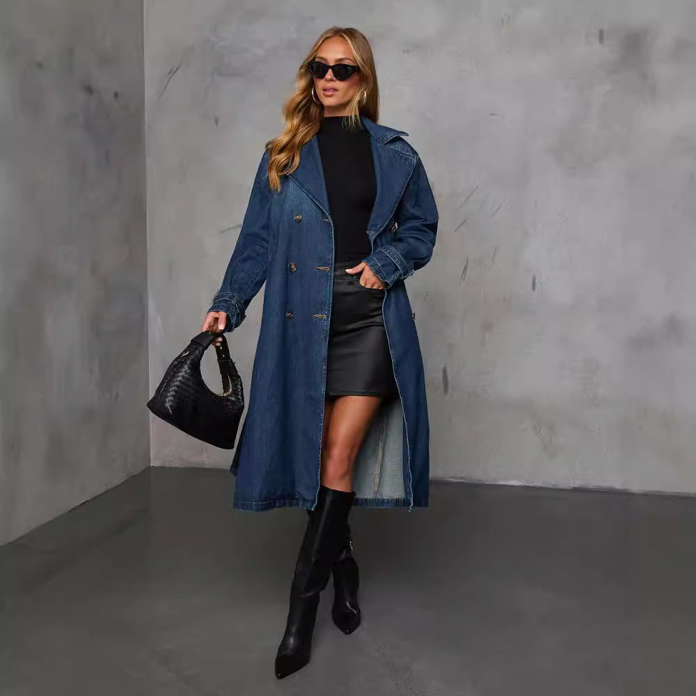 Trench long pour femme style classique et élégant