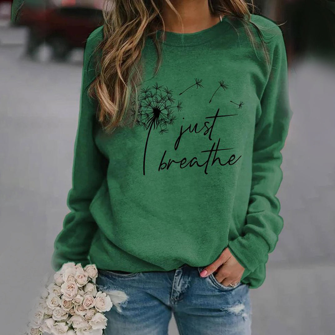 Sweatshirt élégant Just Breathe pour femmes Design intemporel