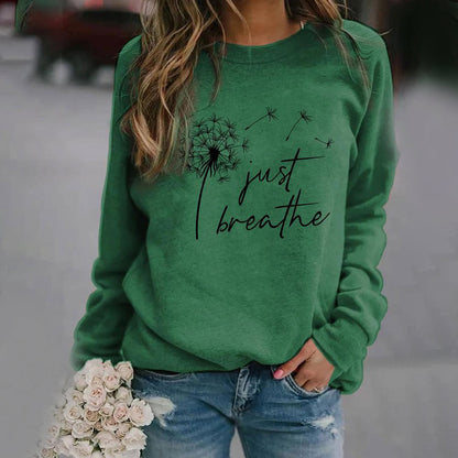 Sweatshirt élégant Just Breathe pour femmes Design intemporel