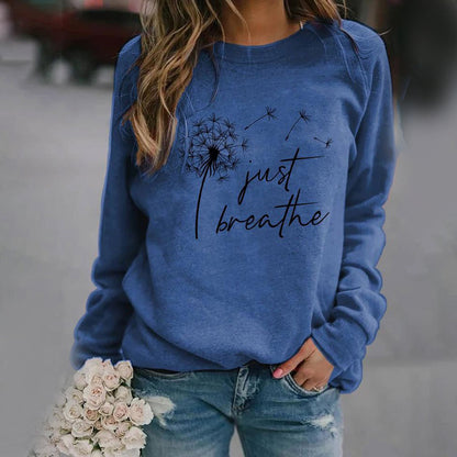Sweatshirt élégant Just Breathe pour femmes Design intemporel