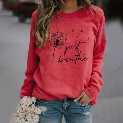 Sweatshirt élégant Just Breathe pour femmes Design intemporel