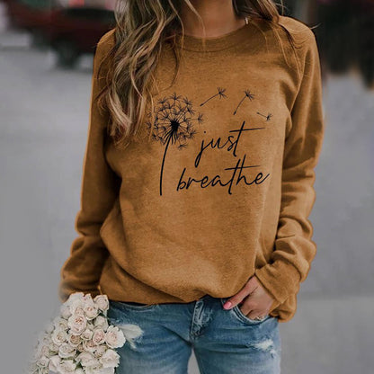 Sweatshirt élégant Just Breathe pour femmes Design intemporel