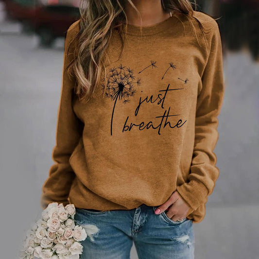 Sweatshirt élégant Just Breathe pour femmes Design intemporel