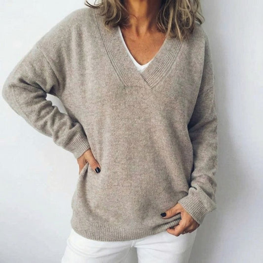 Chic pull col V confortable et élégant pour toutes les occasions