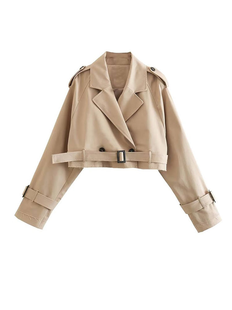 Trench court pour femme style cropped tendance et élégant