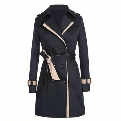 Trench ajusté mi-long pour femme avec coupe cintrée élégante