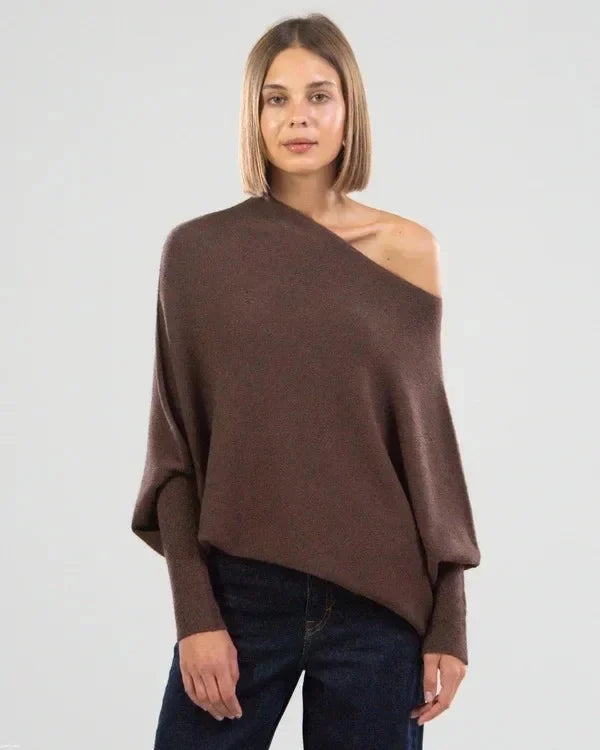 Pull chic à drapé asymétrique élégant et tendance pour toutes occasions