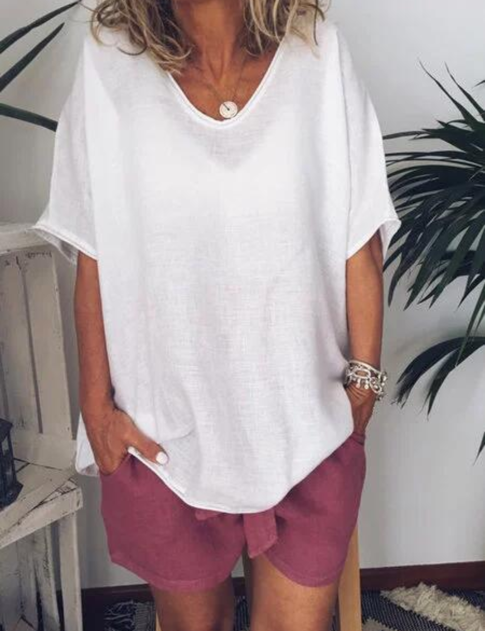 T-shirt Blanc Femme Oversized pour un look décontracté et tendance