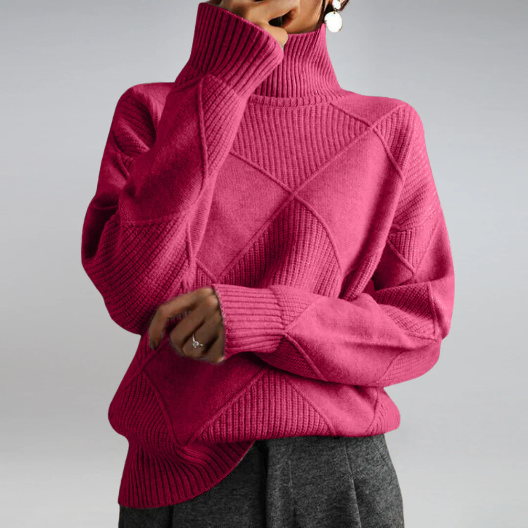 Pull cocooning oversize à col montant pour un confort optimal