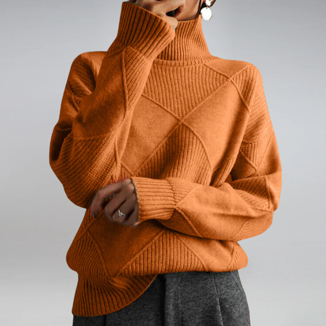 Pull cocooning oversize à col montant pour un confort optimal